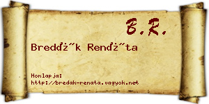 Bredák Renáta névjegykártya